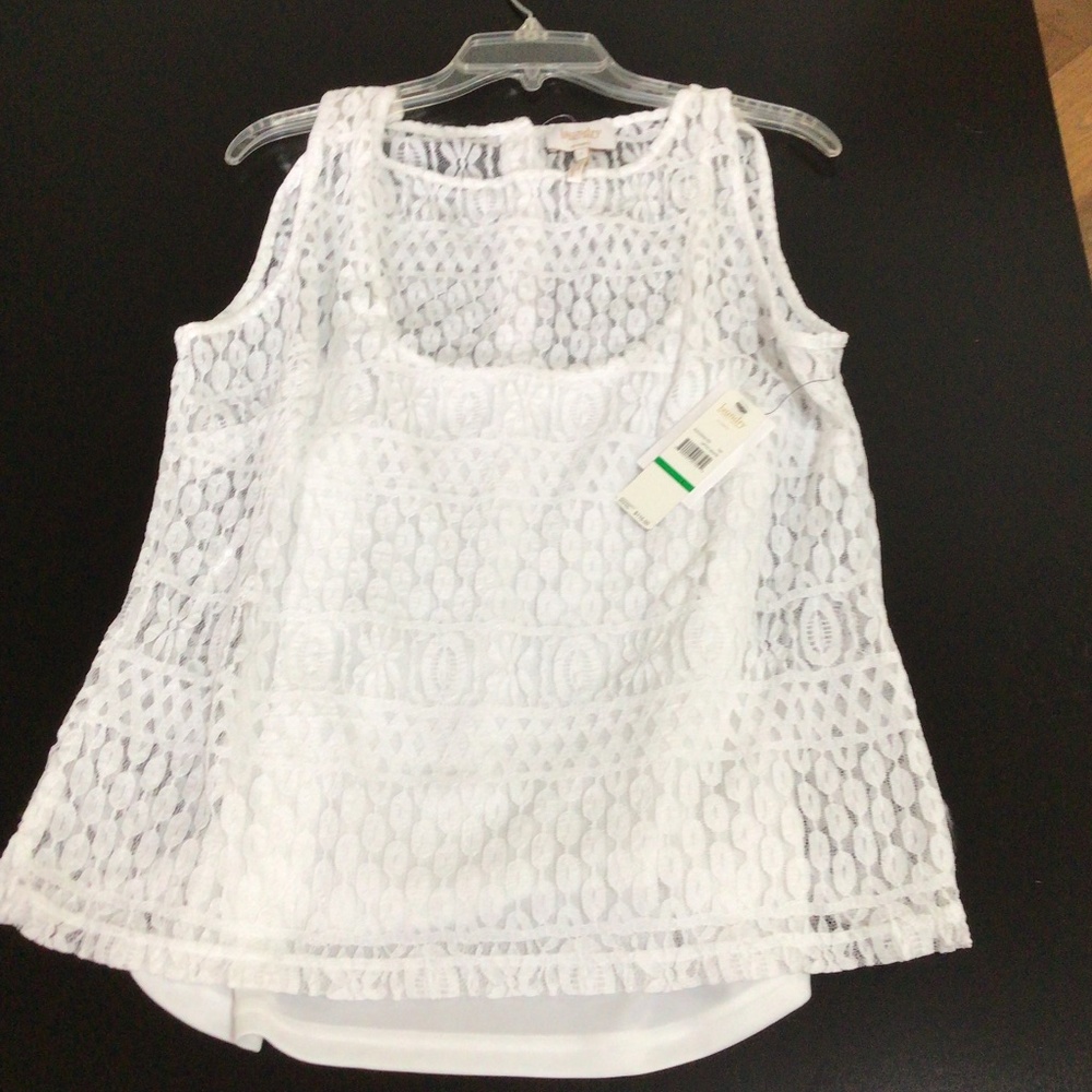 Laundry by Shelly Segal NWT lace tank Large